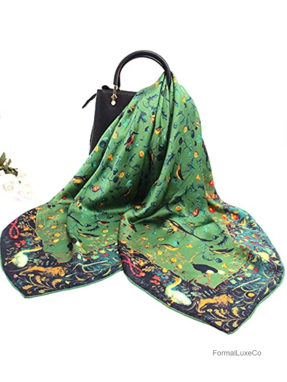 100% Mulberry Silk Large Square Shawl Scarf 43